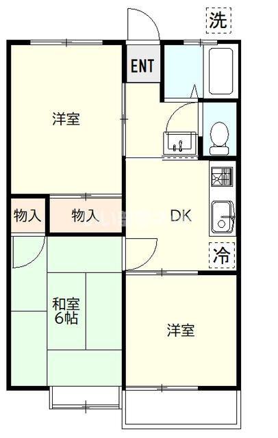 エクセランC(3DK/2階)の間取り写真