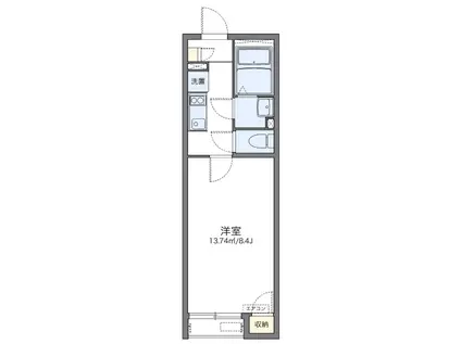 グリーンヒルズ18(1K/1階)の間取り写真