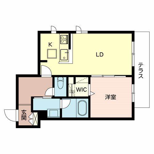 シャーメゾン ファーイースト英賀保(1LDK/1階)の間取り写真