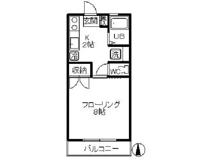 ローゼンハイム(1K/2階)の間取り写真