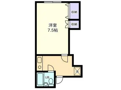 フェイムテラス(1K/1階)の間取り写真