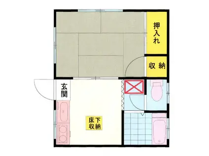 大手ホームズ(1K/2階)の間取り写真