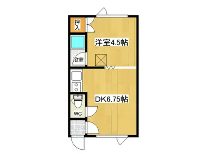 プリンスハイツ(1DK/2階)の間取り写真