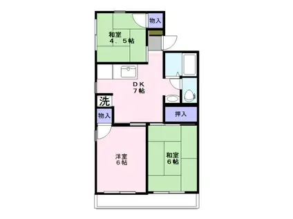 ハイツヤマダ(3DK/1階)の間取り写真