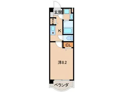 ウィズドム(1K/2階)の間取り写真