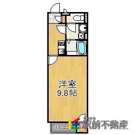 クレイノFLOWER 和(1K/2階)の間取り写真