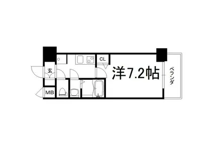 レジデンス神戸大倉山グルーブ(1K/3階)の間取り写真