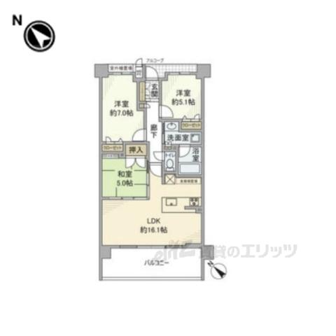 ワコーレ伊丹安堂寺レジデンス(3LDK/6階)の間取り写真