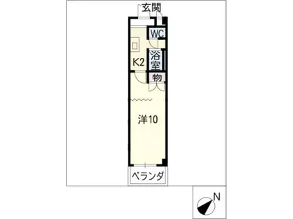 KURIMAマンション(1K/3階)の間取り写真