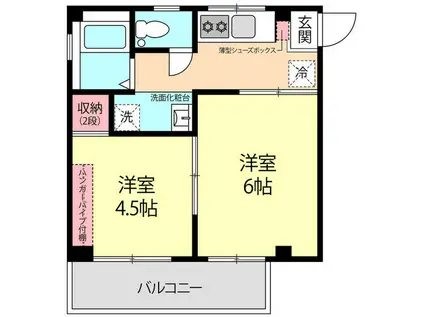 川口マンション(2K/2階)の間取り写真