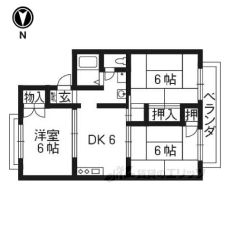 オレンジハイツA棟(3DK/1階)の間取り写真