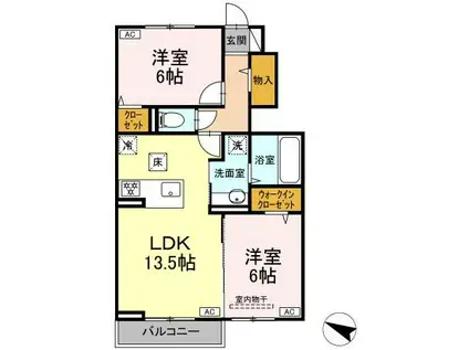 HONEY BEAR A(2LDK/1階)の間取り写真