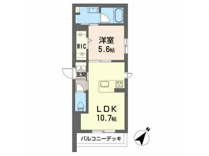 プレミアス安東(1LDK/1階)の間取り写真