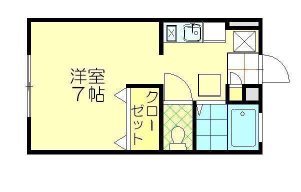 イデアルヴィ(1K/1階)の間取り写真