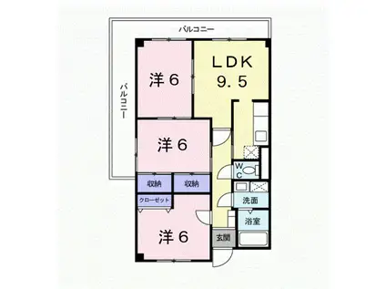 レフィナード吹上(3LDK/4階)の間取り写真