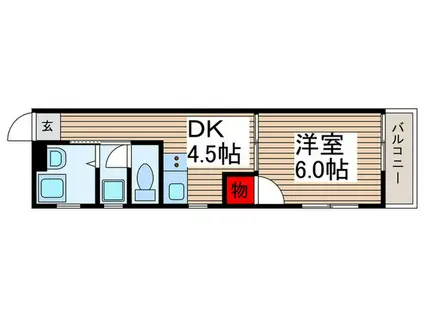ボーンハイム(1DK/3階)の間取り写真
