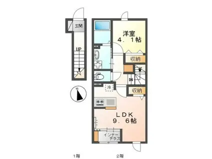 2020(1LDK/2階)の間取り写真