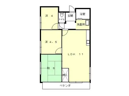 エステート土山(3LDK/3階)の間取り写真