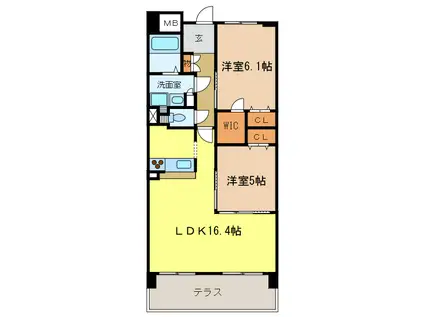 ラ・メゾンMSIII(2LDK/1階)の間取り写真