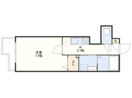 521岡町(1K/1階)の間取り写真