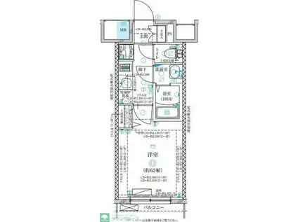 ディアレイシャス名古屋太閤通II(1K/6階)の間取り写真