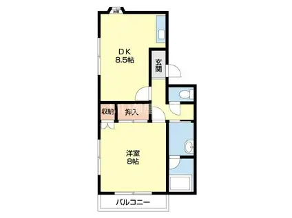 アメニティハウスB(1DK/1階)の間取り写真