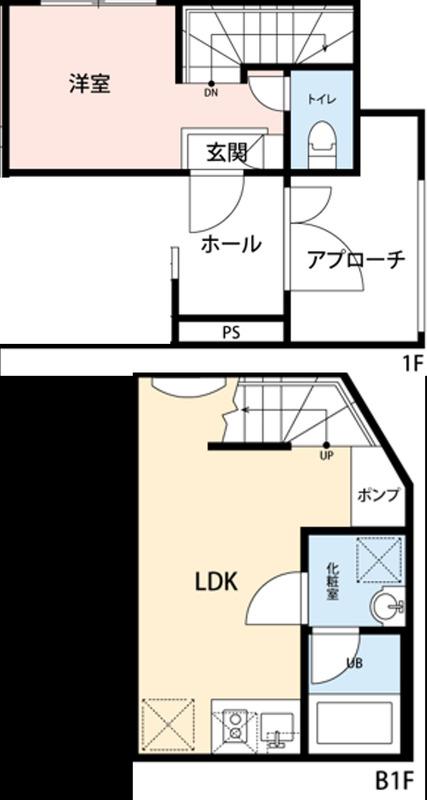 HERME YOYOGI OUEST エルメヨヨギウエスト(1LDK/B1階)の間取り写真