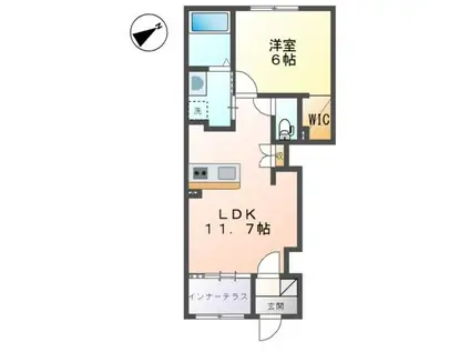 リッツ・グランディールII(1LDK/1階)の間取り写真