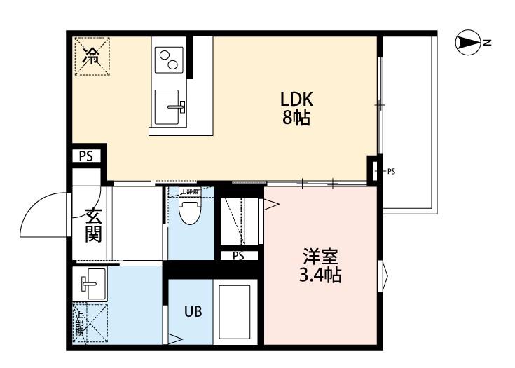 RH NISHIOMIYA(1LDK/1階)の間取り写真
