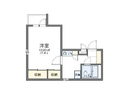 レオパレスRX早稲田第2(1K/1階)の間取り写真