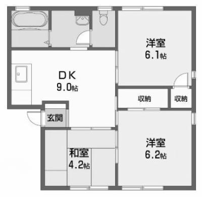 ファミール川原(3DK/1階)の間取り写真