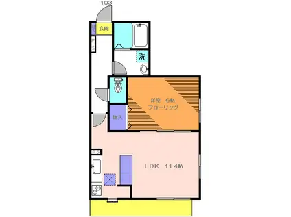 ラフィネ上池台(1LDK/3階)の間取り写真