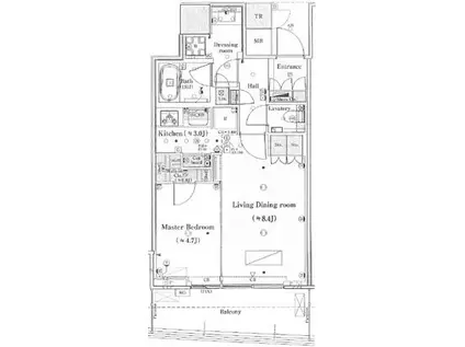 パークタワー晴海(1LDK/26階)の間取り写真