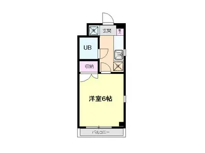 グリーンハイム片岡(1K/1階)の間取り写真