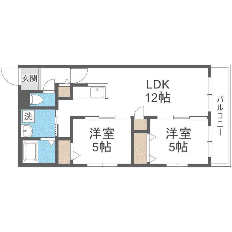 アステージ八軒(2LDK/2階)の間取り写真