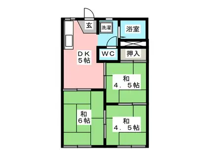 フォーブルアズマヤB(3DK/1階)の間取り写真