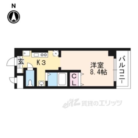 ジュネス太郎坊(1K/2階)の間取り写真