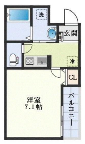 AILE柴島(1K/1階)の間取り写真