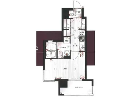 エンクレスト六本松(1K/4階)の間取り写真