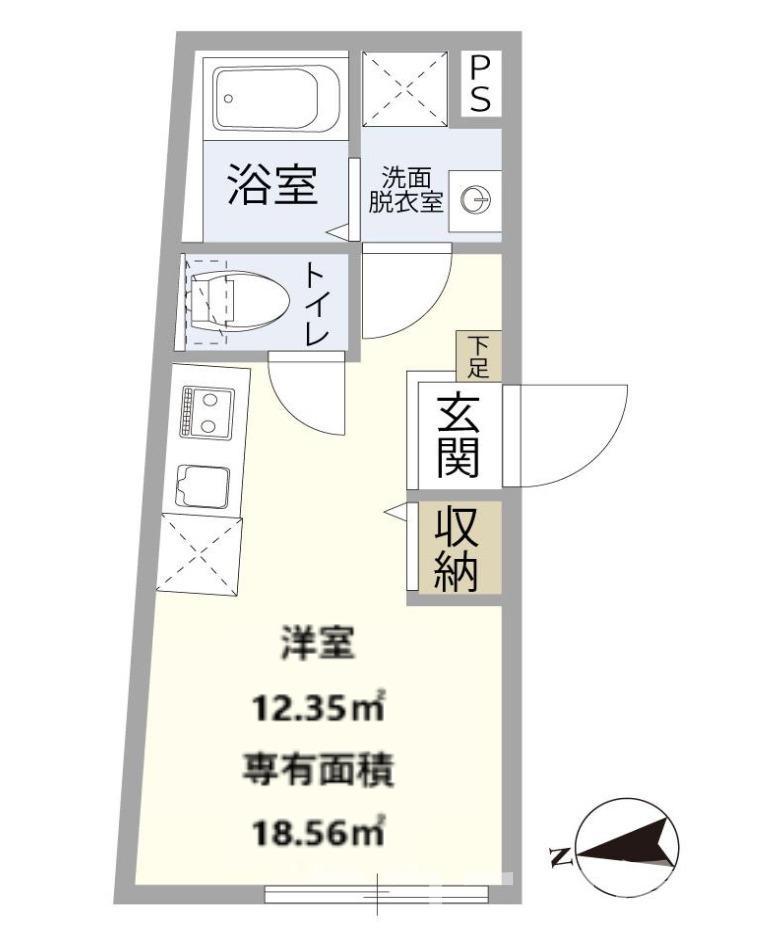 SLB西新井(ワンルーム/1階)の間取り写真