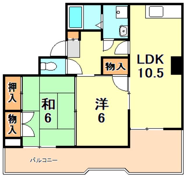 白川台ステイツ(2LDK/3階)の間取り写真
