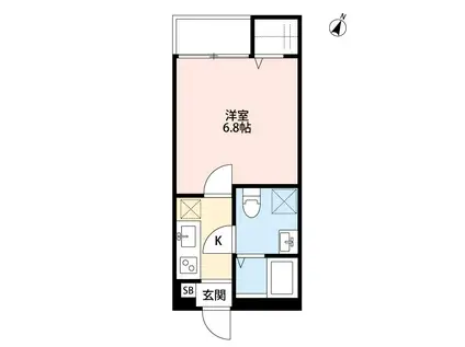 フィネスト(1K/2階)の間取り写真