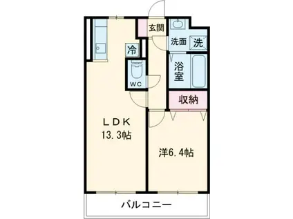 ミウ・プリマヴェーラ(1LDK/2階)の間取り写真