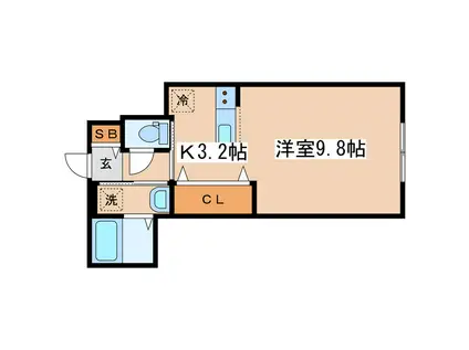 クオーレ(1K/2階)の間取り写真