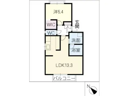 フォーレス羽塚B(1LDK/2階)の間取り写真