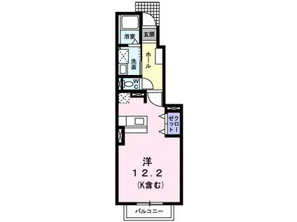パラッツォ(1K/1階)の間取り写真