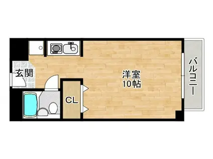 レクサス17(ワンルーム/2階)の間取り写真