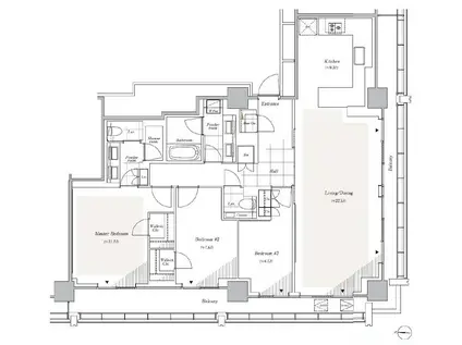 東京メトロ銀座線 表参道駅 24階建(3LDK/24階)の間取り写真