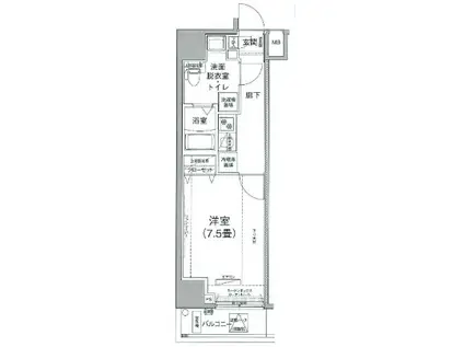 アイル プレミアム文京六義園(1K/9階)の間取り写真