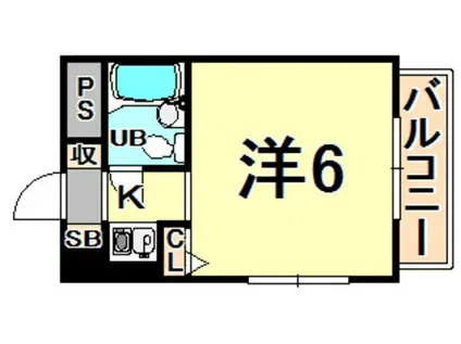 猪名寺パークマンションI(ワンルーム/8階)の間取り写真